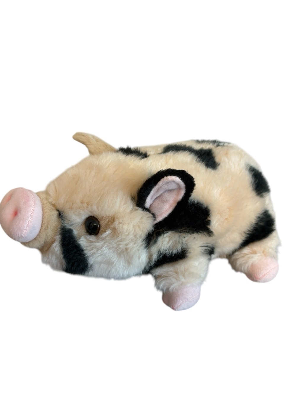 Aurora Moroni Tots Spotted Pot Bellied Pig Plush Cream And Black 10”